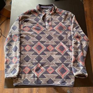Southern Marsh Pueblo Aztec Pullover - Navy and Burnt Taupe Colorway